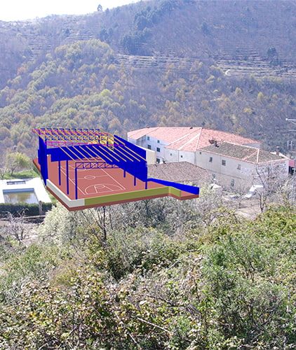 Pista cubierta de frontón